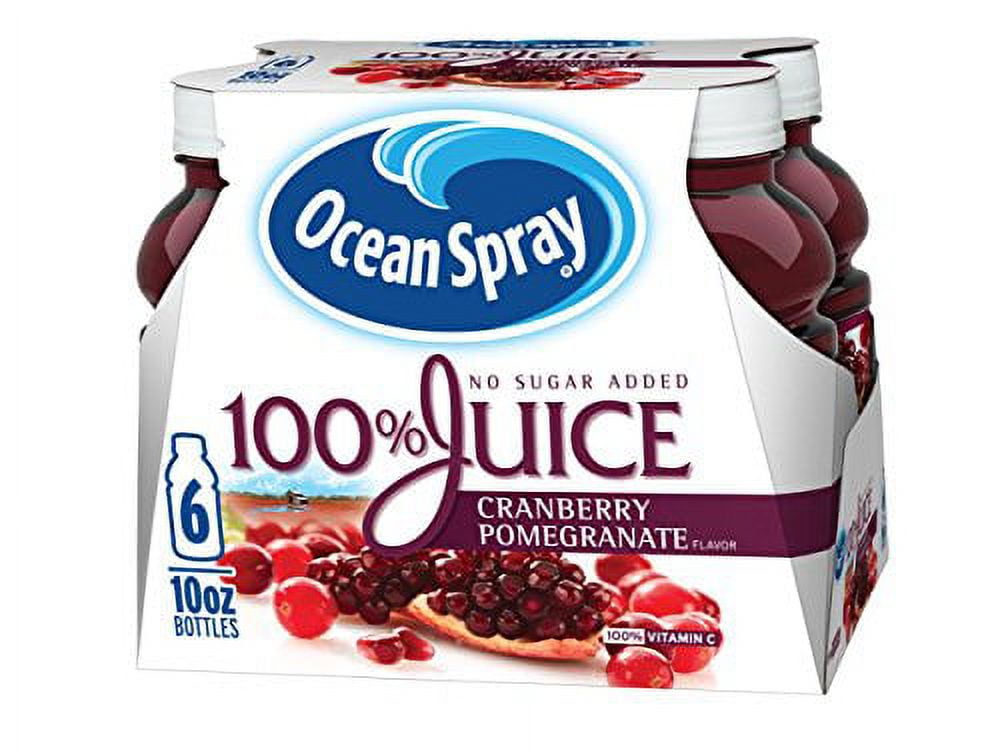 Ocean Spray 100 Juice Cranberry Pomegranate, 10 Ounce Bottles, 6 Count