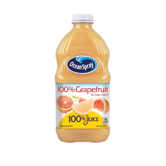 Ocean Spray 100% Juice, Grapefruit Juice, 60 Fl Oz Bottle (Pack of 10)