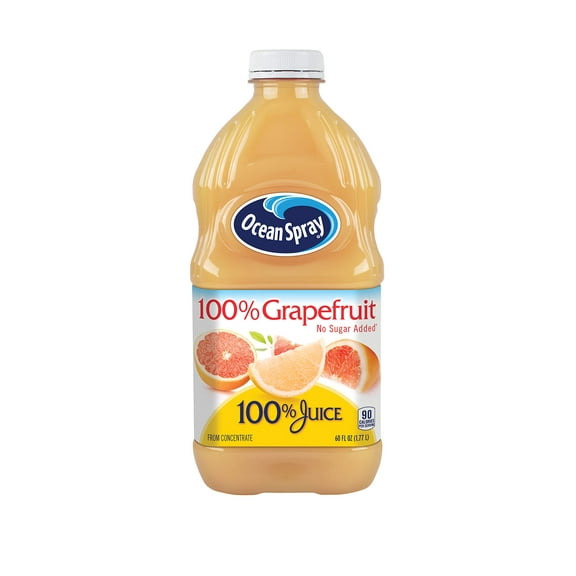 Ocean Spray 100% Juice, Grapefruit Juice, 60 Fl Oz Bottle (Pack of 12)