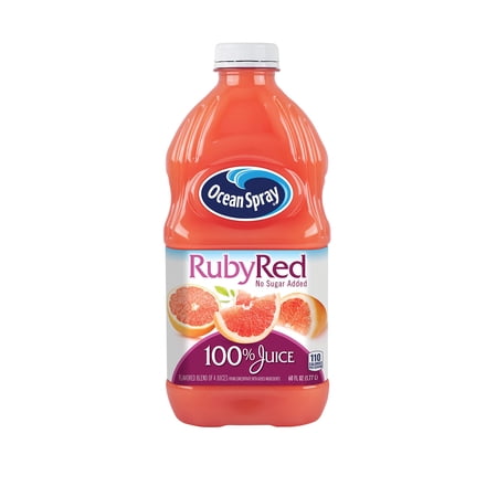 Ocean Spray 100% Juice, Ruby Red Grapefruit Blend, 60 Ounce Bottle (Pack Of 8)