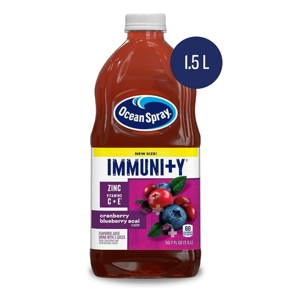 Ocean Spray Immunity Cranberry Blueberry Acai Flavored Juice Drink, 50.7 Fl Oz Bottle