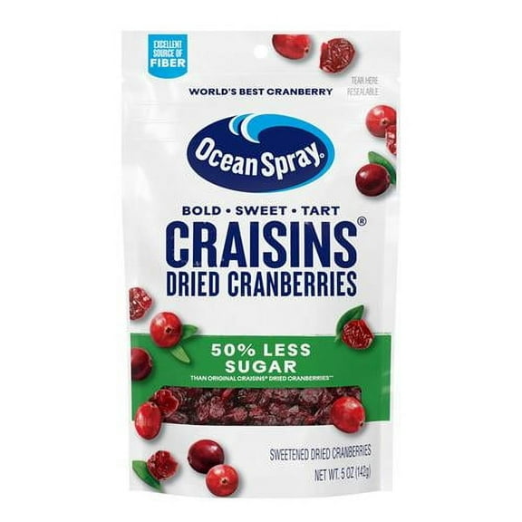 Ocean Spray Craisins, 50% Less Sugar Dried Cranberries, Dried Fruit, 5 Oz Pouch (Pack Of 1) - Pack of 2