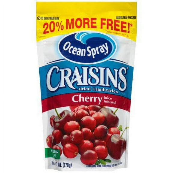 Ocean Spray Craisins Dried Cranberries Cherry Flavor 6 oz (Pack of 36)