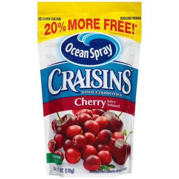 Ocean Spray Craisins Dried Cranberries Cherry Flavor 6 oz (Pack of 4)