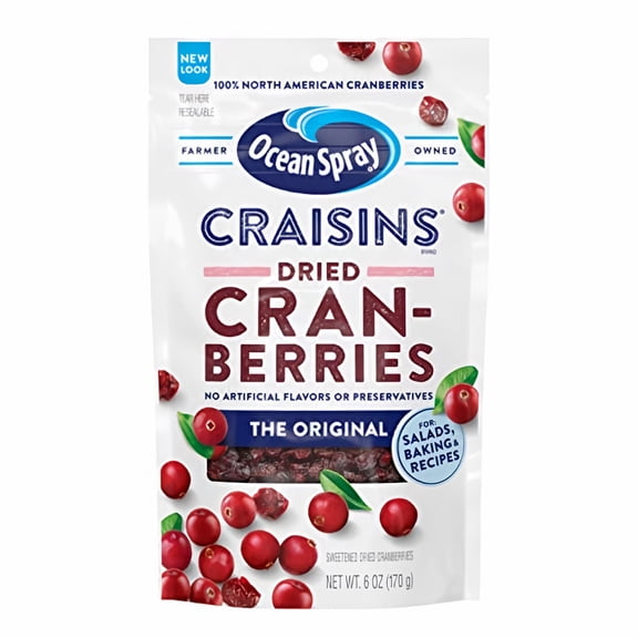 Ocean Spray Craisins Dried Cranberries Original (Pack of 5)