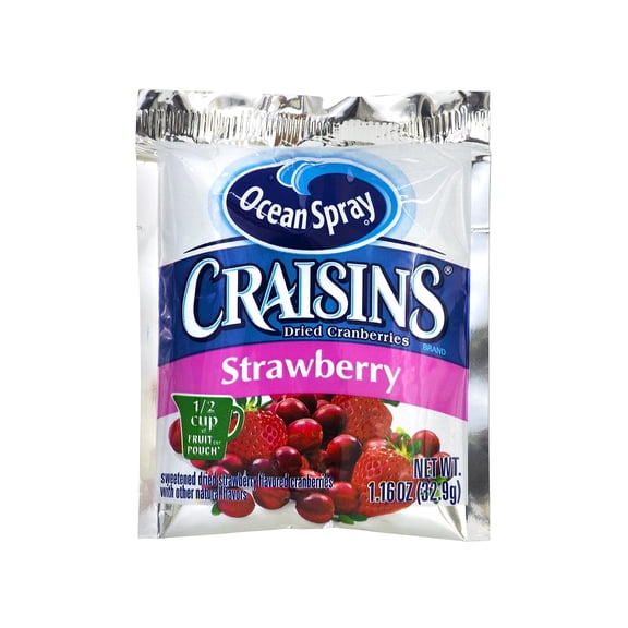 Ocean Spray Craisins Gluten Free Strawberry Dried Cranberries 1.16 oz. 200/Pack (307-00076)