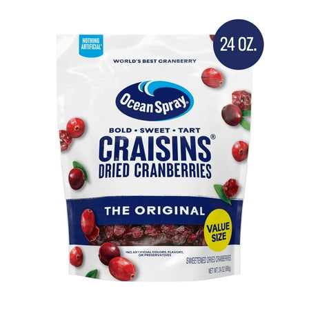 Ocean Spray® Craisins® Original Dried Cranberries, Dried Fruit, 24 oz Pouch