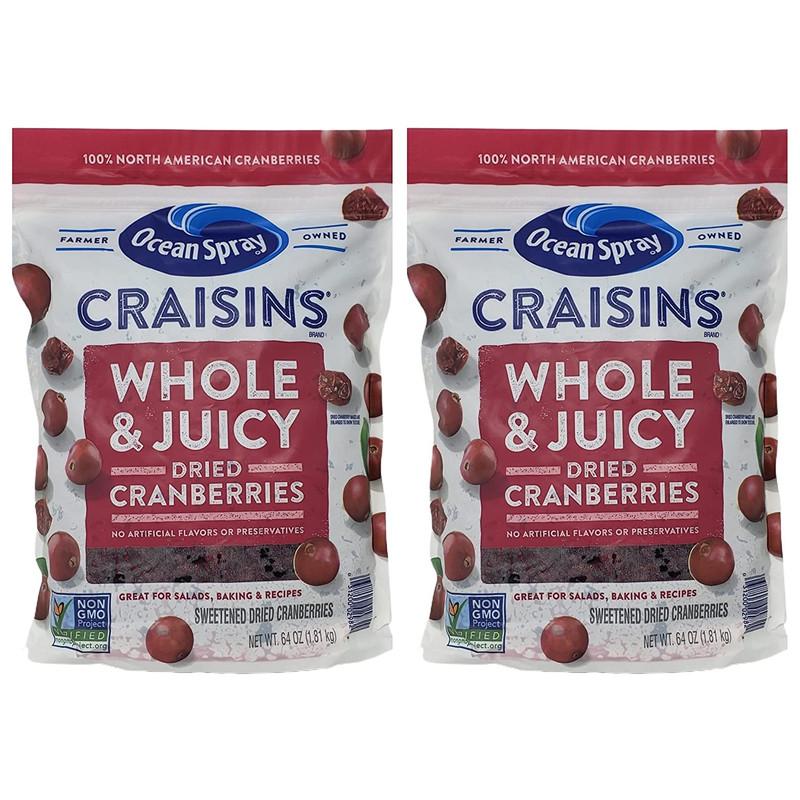 Ocean Spray Craisins Whole and Juicy Dried Cranberries 64 Ounces 2