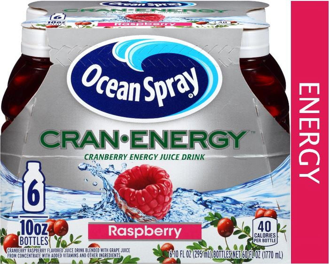 Ocean Spray Cran Energy Raspberry Juice Drink, 10 fl oz, 6 Ct