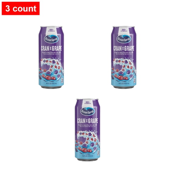 Ocean Spray Cran x Grape Grape Cranberry Juice Drink Can 16 fl oz - 3 count