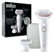 Braun Silk-epil 9 Pivoting Head, Wet and Dry Epilator, Includes Shaver Head and Trimmer Comb, 1pk, SES9-030