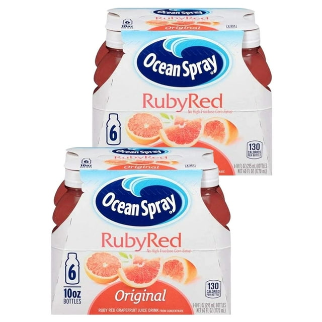 Ocean Spray Fruit Juice, Red Grapefruit, 10 Fl Oz, 6 Count (2 Pack