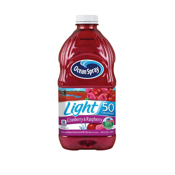 Ocean Spray, Light Cranberry & Raspberry Juice, 64 Fl Oz Bottle