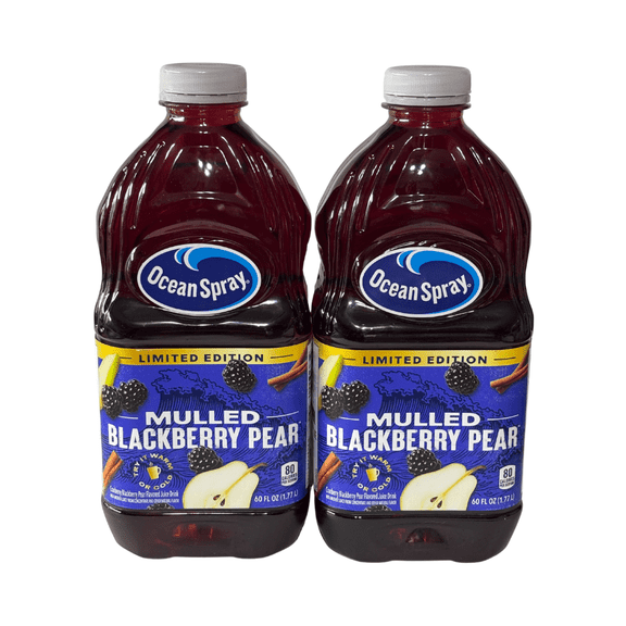 Ocean Spray Mulled Blackberry Pear Juice Holiday Limited Edition 2-Pack (Two 60 oz Bottles)