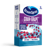 Ocean Spray On-The-Go Powdered Drink Mix, Cranberry Grape, Zero Sugar, 10 Count