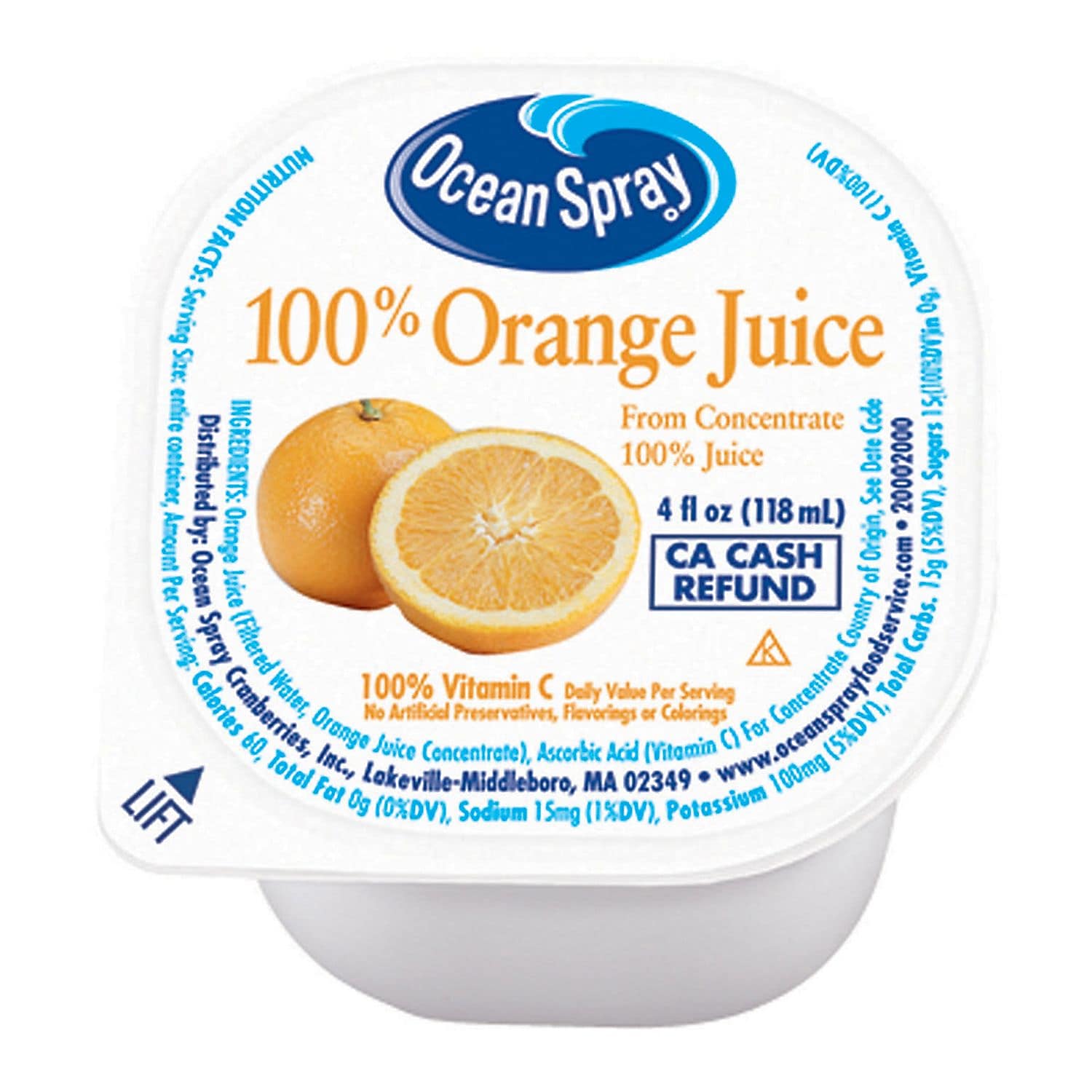Ocean Spray Orange Juice 4 oz. 48 Count (00725) 30700001