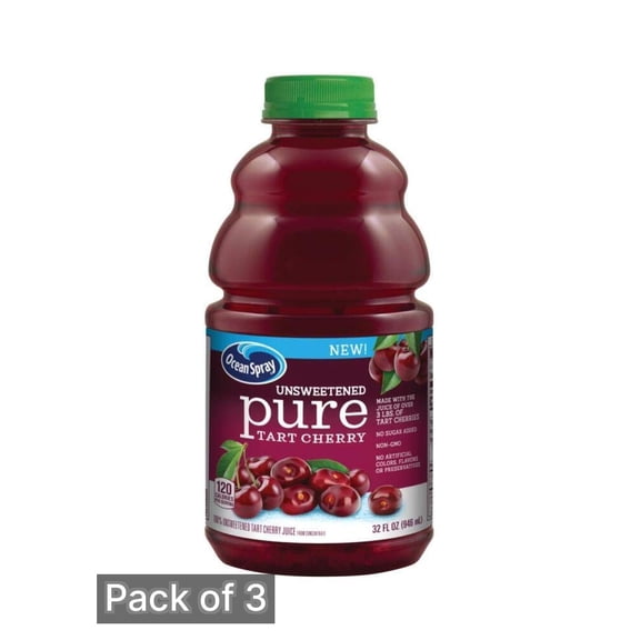 Ocean Spray Pure Tart Cherry, 32 Fl Oz (Pack of 3)