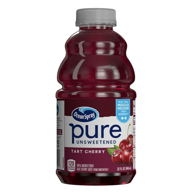 Ocean Spray® Pure Unsweetened Tart Cherry, 100% Tart Cherry Juice, 32 fl oz Bottle
