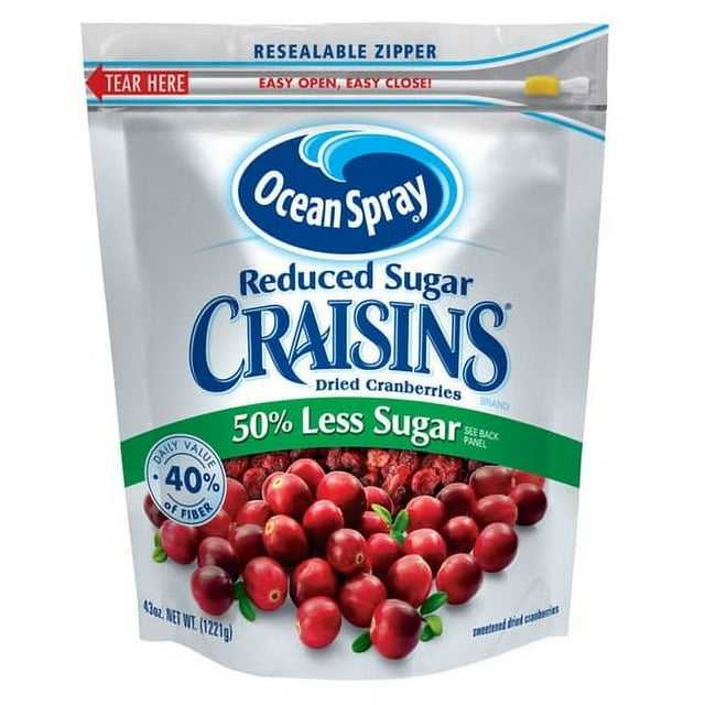 Ocean Spray Reduced Sugar Craisins Dried Cranberries, 43 oz.
