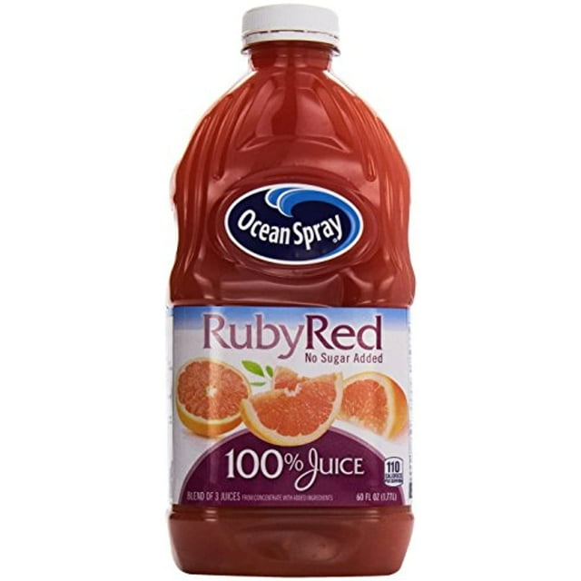 Ocean Spray Ruby Red Grapefruit Juice, No Sugar Added, 60 Oz