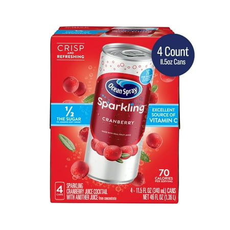 Ocean Spray® Sparkling Cranberry Juice Drink, 11.5 fl oz Cans, 4 Count
