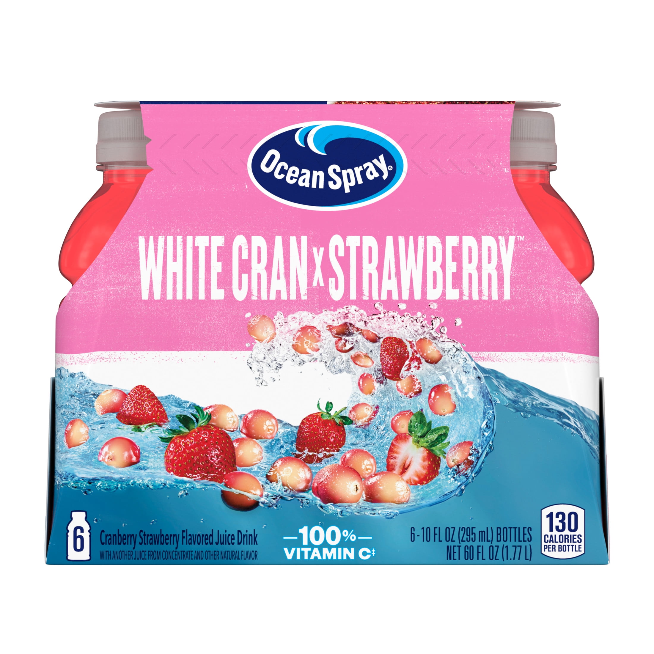 Ocean Spray White Cranberry -Strawberry Juice Drink, 10 fl oz Bottle, 6 count