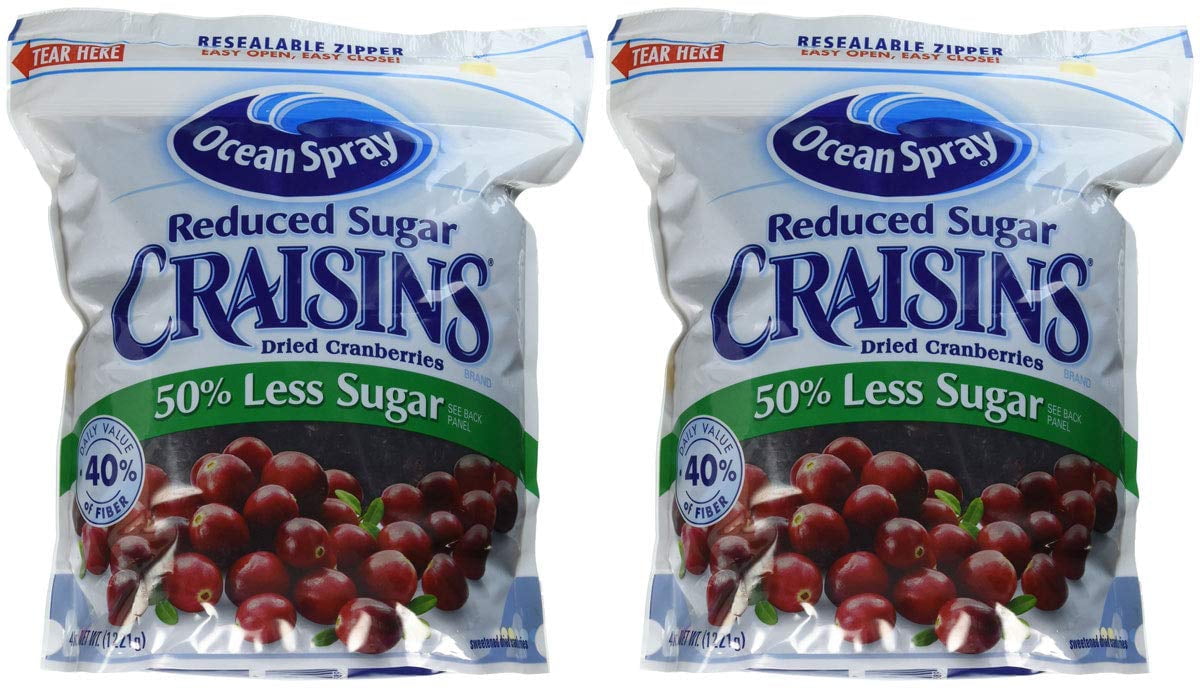 Ocean Spray YTEHYT Reduced Sugar Craisins Dried Cranberries, 43 oz. 2 Pack