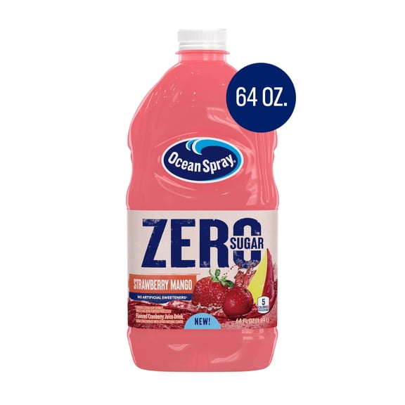 Ocean Spray ZERO Sugar Strawberry Mango Juice Drink, 64 Fl Oz Bottle