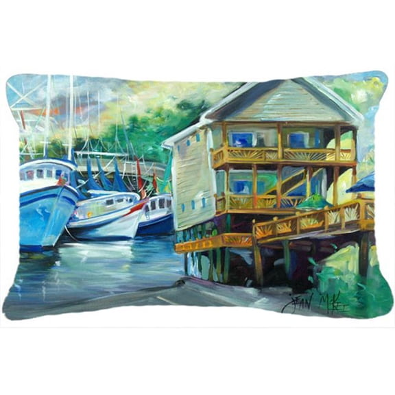 Ocean Springs Harbour Landing Canvas Fabric Decorative Pillow