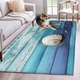 thumbnail image 1 of Ocean Starfish Area Rugs 4'x6', Washable Small Throw Rugs for Office Bathroom, Nautical Coastal Conch Wooden Board Ombre Blue Indoor Outdoor Rug Non-Slip Low Pile Carpet Runner Reversible Floor Mats, 1 of 8