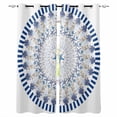 thumbnail image 1 of Ocean Starfish Blackout Curtains for Bedroom/Living Room, Thermal Insulated Kitchen Curtains, Blue Coastal Coral Shells Beach Conch Grommet Darkening Window Treatment Drapes 52"x63"x2, 1 of 8