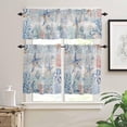 thumbnail image 1 of Ocean Starfish Blue 3-Piece Kitchen Curtain Set, Rod Pocket Kitchen Curtain Valance and Tiers Set, Washable Drape Window Treatment Set, Summer Ocean Animal Wood, 1 of 6
