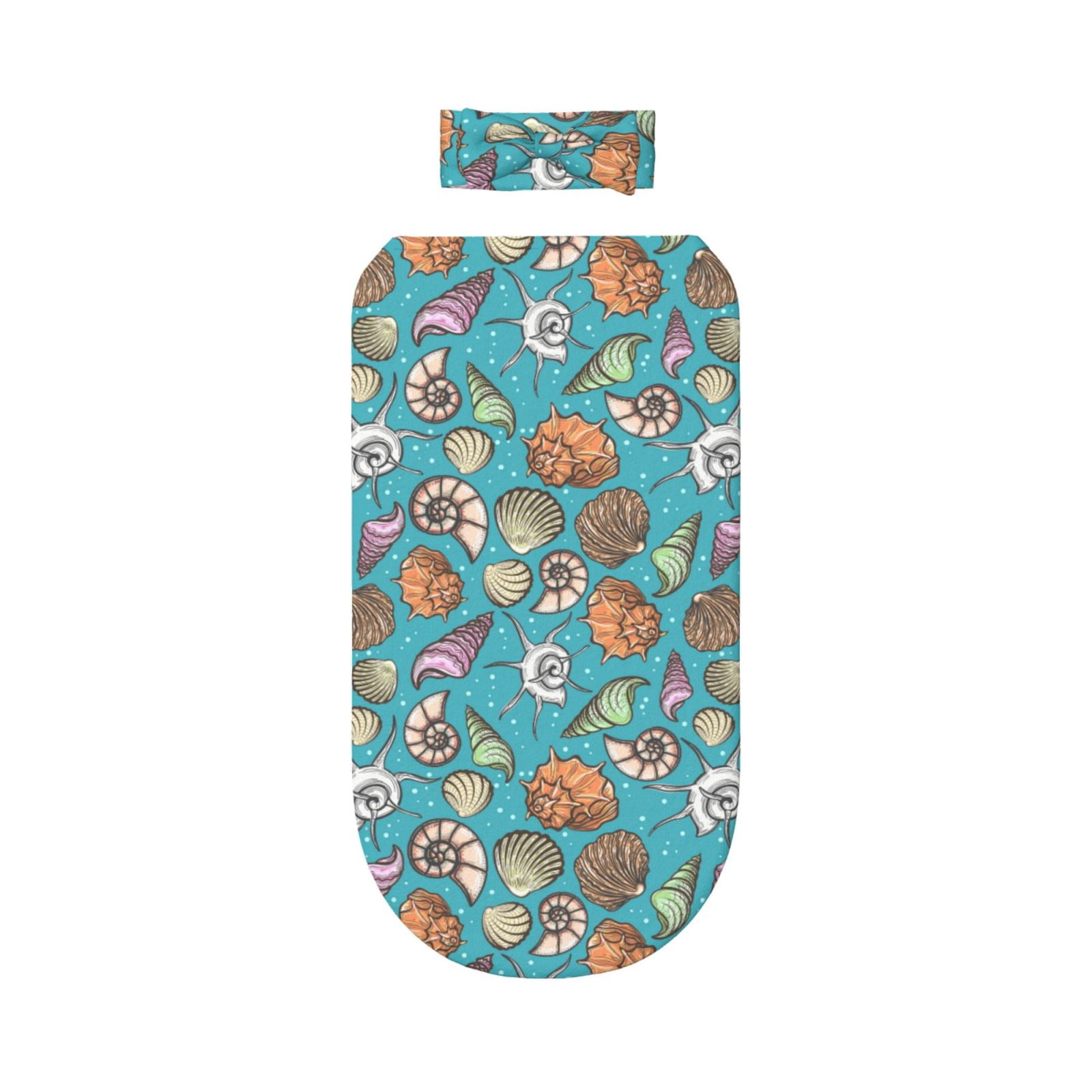 Ocean Starfish Seashell Baby Swaddle Blanket Stretchy Baby Blanket Soft