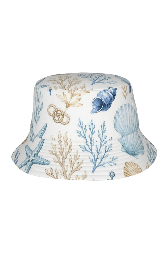 Ocean Starfish Seashell Fisherman's Hat Casual and Breathable Sun Hat for Men and Women