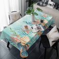 thumbnail image 1 of Ocean Starfish Seaweed Table Cloth Waterproof Tablecloths, Summer Coastal Beach Shell Coral Teal Tablecloth Dining Table Cover for Kitchen Party Tabletop Outdoor, Rectangle Tablecloth 60x120 Inch, 1 of 9