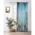 thumbnail image 1 of Ocean Starfish Thermal Insulated Blackout Curtains for Bedroom 72 Length Marine Life Blue Coral Sealife Room Darkening Curtain 1 Panel Grommet Window Curtain Drape for Living Room Nursery Room, 1 of 7