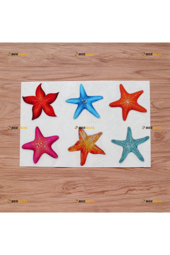 Ocean Starfish Vinyl Decal Sticker Collection Blue Hot Pink Orange Red - 6 Types Reflective, 4 Inches - for Car Boat Laptop Cup Phone 08270
