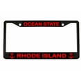 thumbnail image 1 of Ocean State Rhode Island Style Metal License Plate Frame Personalized/Car Accessories Car Tag Holder Cover (Black/Black/Red), 1 of 2