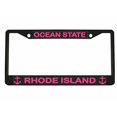 thumbnail image 1 of Ocean State Rhode Island Style Metal License Plate Frame Personalized/Car Accessories Car Tag Holder Cover Carbon (Black/Carbon/Dark Pink), 1 of 2