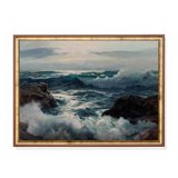 Ocean Stormy Waves Vintage Nautical Seascape Poster , Poster Print Only ...