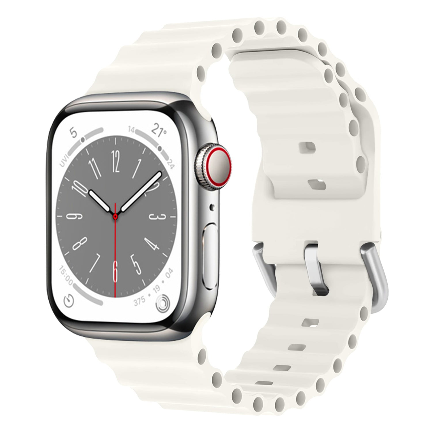 Bracelet Sport Apple Watch 7, 6, SE, 5, 4, 3 - Marine/Blanc