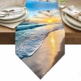 thumbnail image 1 of Ocean Sunrise Sunset Table Runner 36 Inches Long Beach Waves Sea Scenery Table Runners for Dining Room Tabletop Dresser Scarf Home Party Banquet Wedding Holiday Decoration, 1 of 9