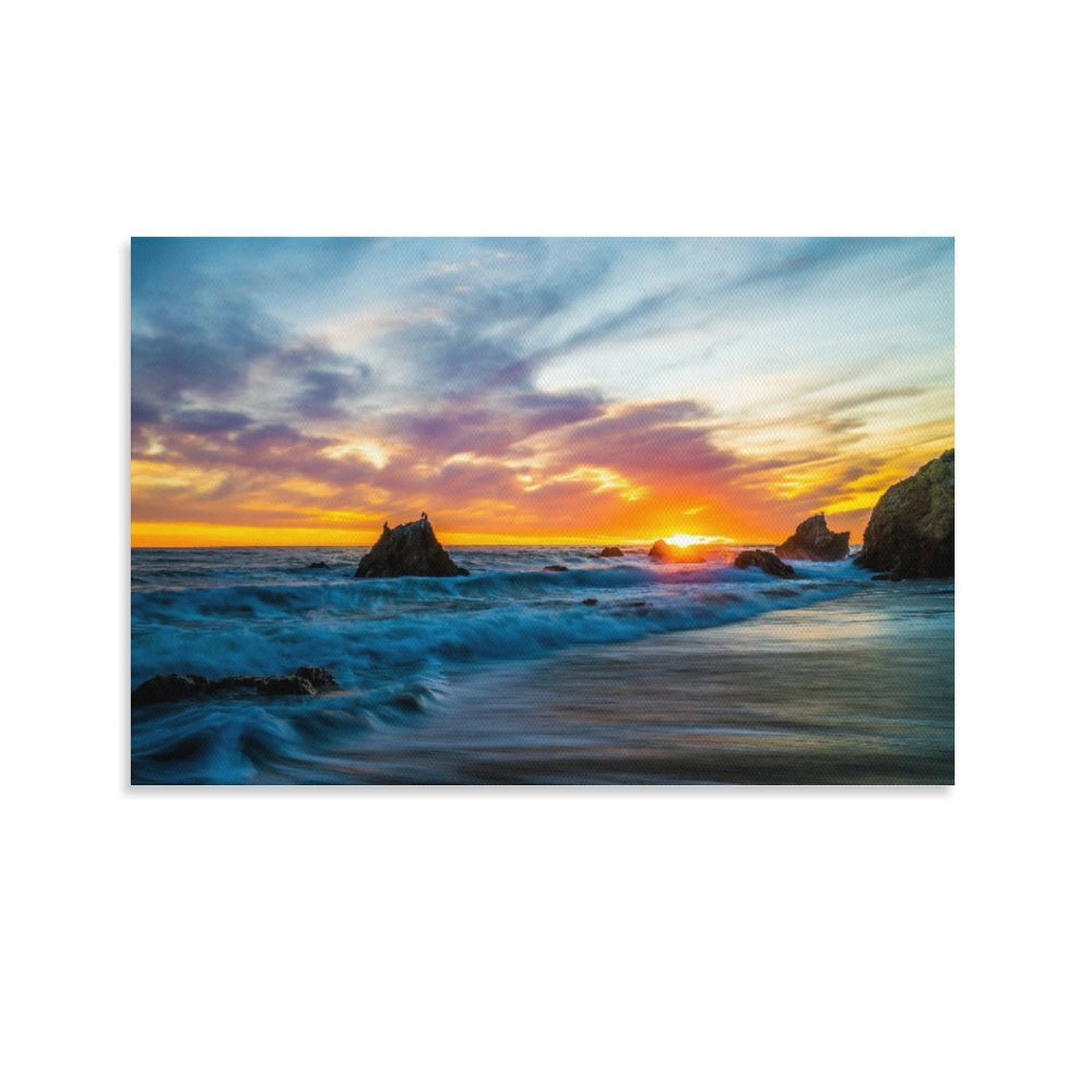 Ocean Sunrise Usa Beach Sunset Canvas Art Poster And Wall Art Picture ...