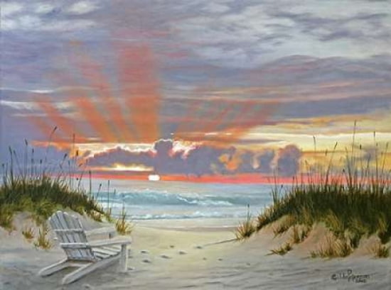 Ocean Sunset Canvas Art - Julie Peterson (18 x 24)