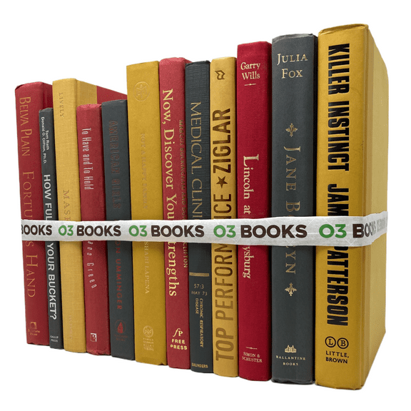 Ocean Sunset Decorative Books Red Gray and Yellow