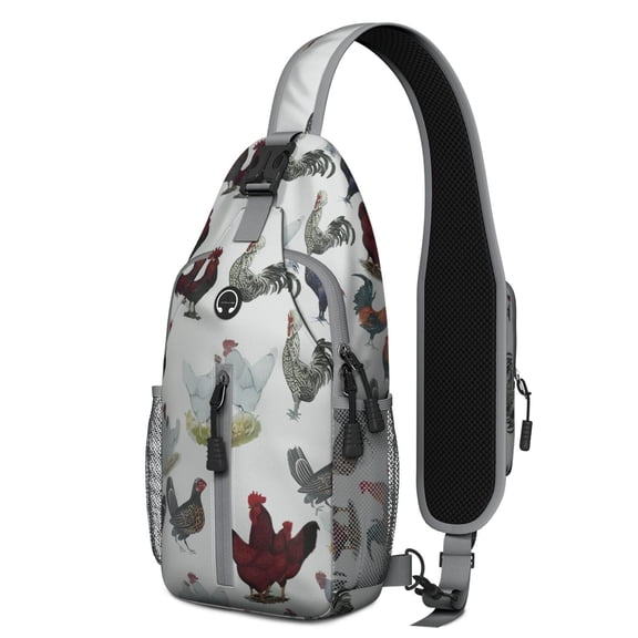 Ocean Sunset with Palm Trees Sling Backpack – Lightweight and Breathable Crossbody Shoulder Bag Featuring Tropical Palm Tree Patterns, Perfect for Beach and Travel