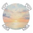thumbnail image 1 of Ocean Sunset Round Tablecloth for 36-44 Inch Tables,Fitted Table Cover with Elastic Edge,Modern Orange Blue Oil Painting Seagull Waterproof Outdoor Table Cloth Protector for Patio Garden Dinner, 1 of 9