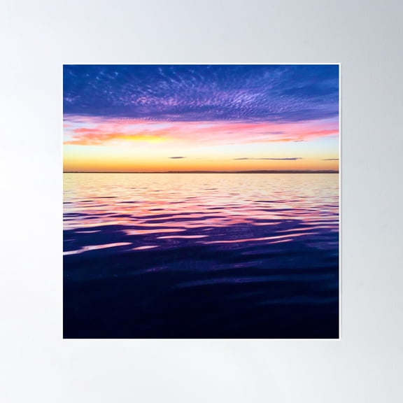 Ocean Sunset, Western Port Bay Poster Wall Art, Modern Wall Decor, 24x24 UNFRAMED