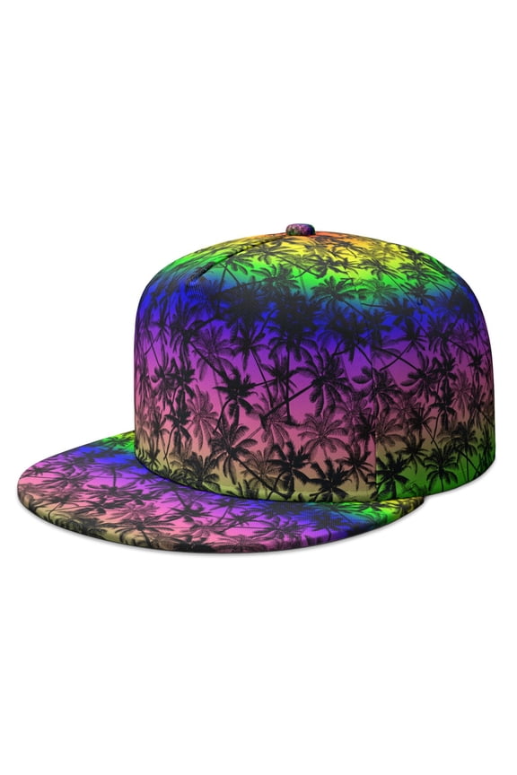 Ocean Sunset with Palm Trees Adjustable Hat - Unisex Breathable Cap for Outdoor Activities & Sports