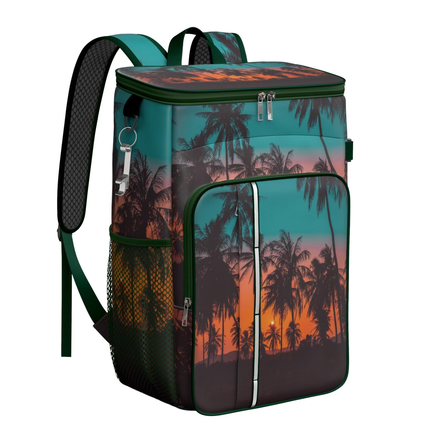 Ocean Sunset with Palm Trees Insulated Lunch Backpack - 20L Leak-Proof ...
